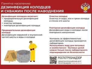 Памятка для населения " Дезинфекция колодцев и скважин после наводнения"
